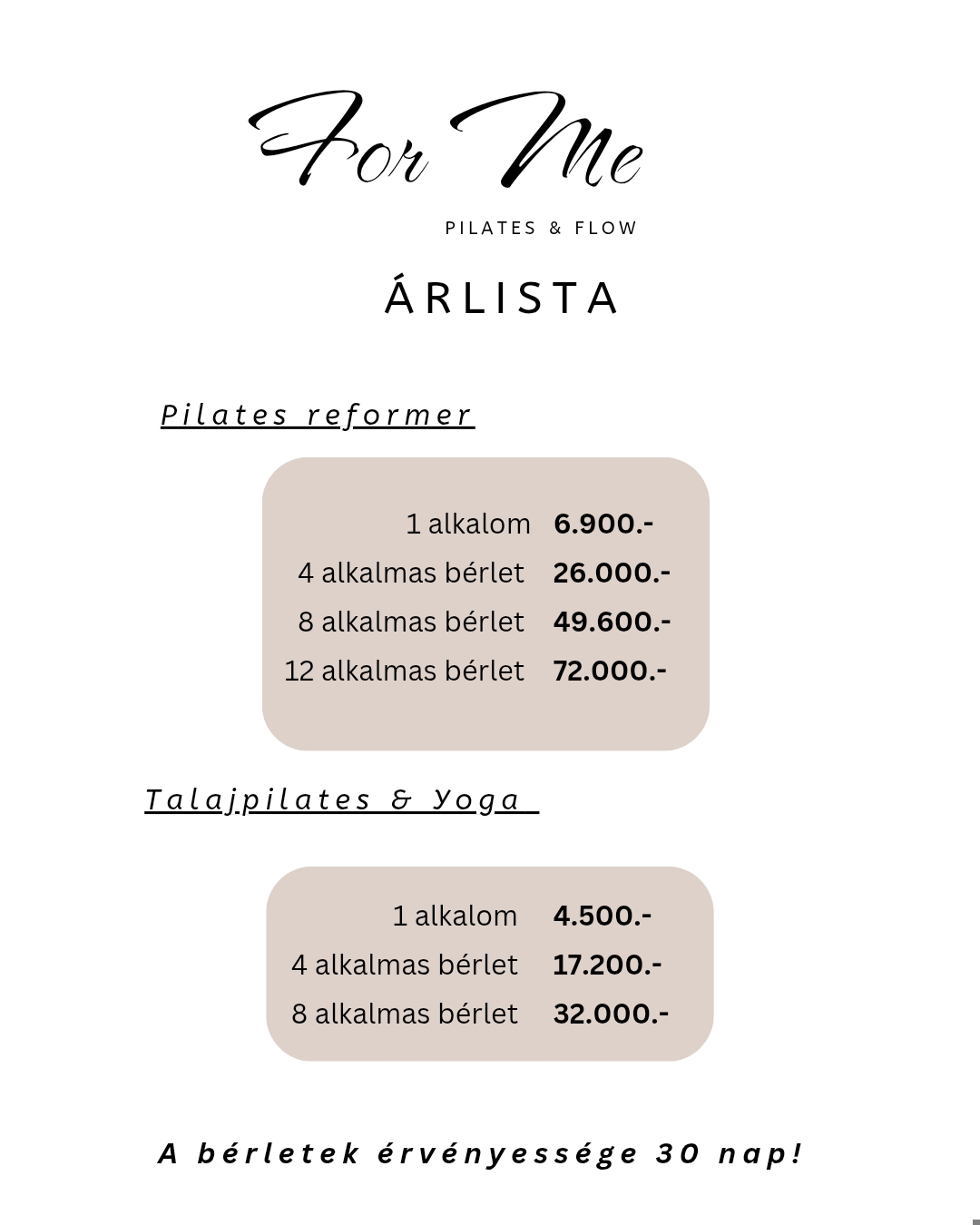 árlista